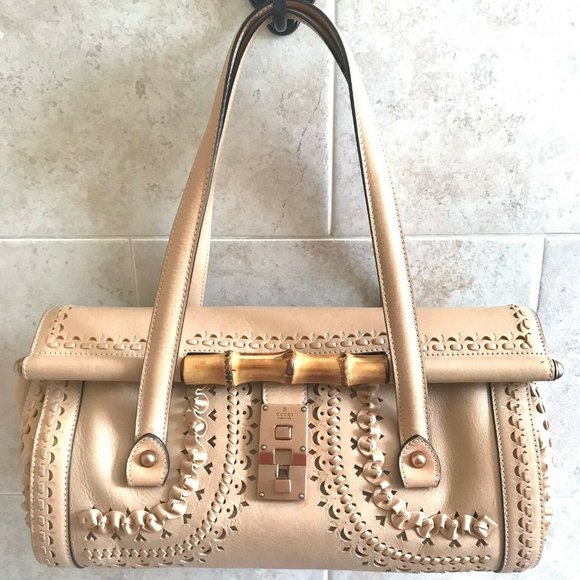 GUCCI Beige Ivory Cream Bullet Bag Satchel Leather - Picture 1 of 11